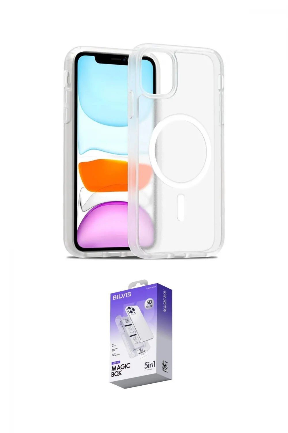 ieg™ iPhone 12 Kılıf Siluet Minimal Prime - Siyah Bilvis 5in1 3D Magic Cam Ekran Koruyucu