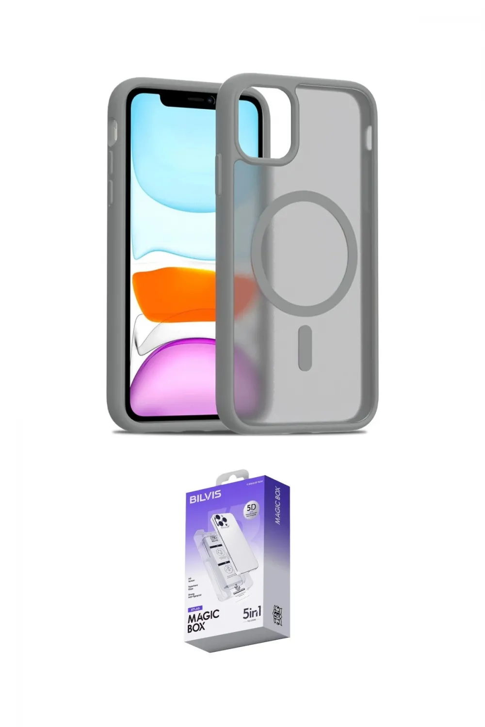 ieg™ iPhone 12 Kılıf Siluet Minimal Prime - Siyah Bilvis 5in1 3D Magic Cam Ekran Koruyucu