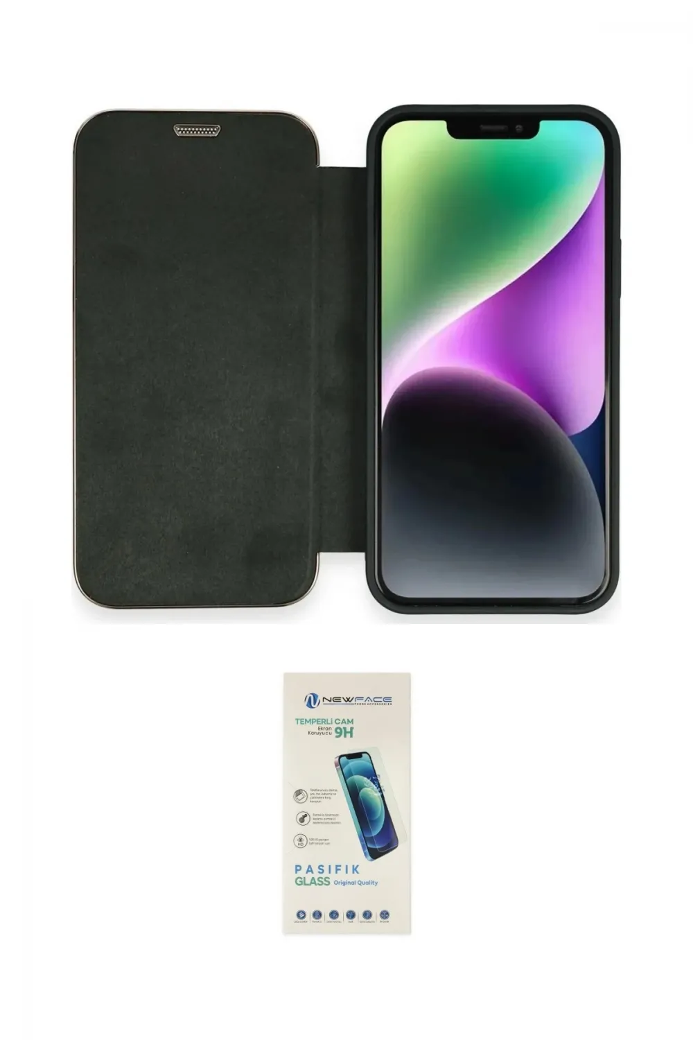 ieg™ iPhone 12 Kılıf Siluet Minimal Serisi - Şeffaf Pasifik Cam Ekran Koruyucu