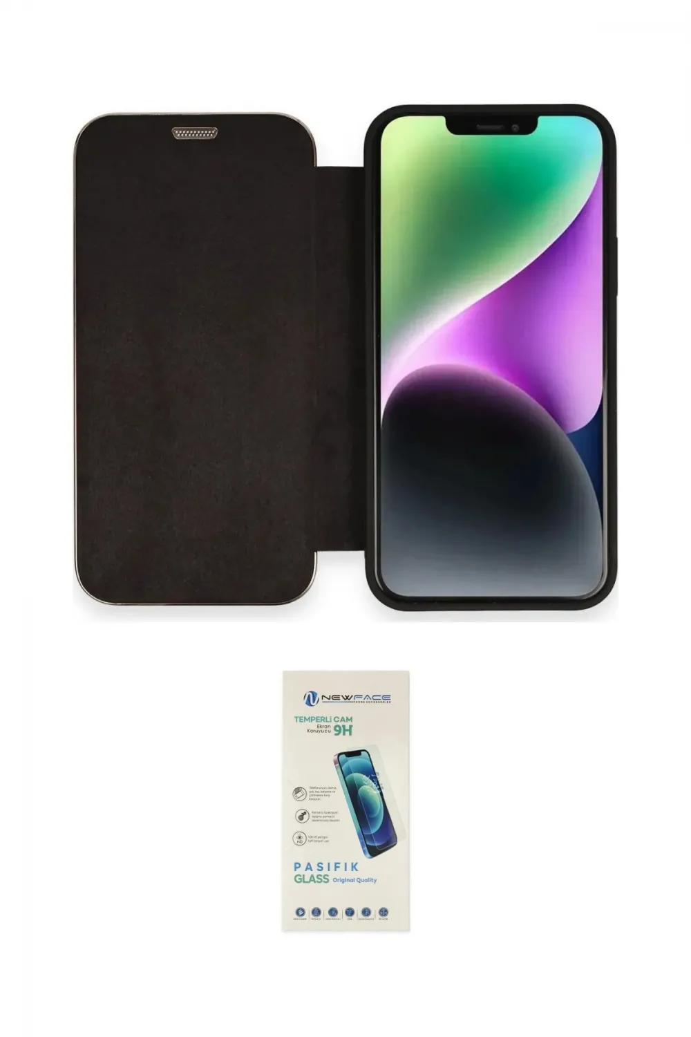 ieg™ iPhone 12 Kılıf Siluet Minimal Serisi - Şeffaf Pasifik Cam Ekran Koruyucu