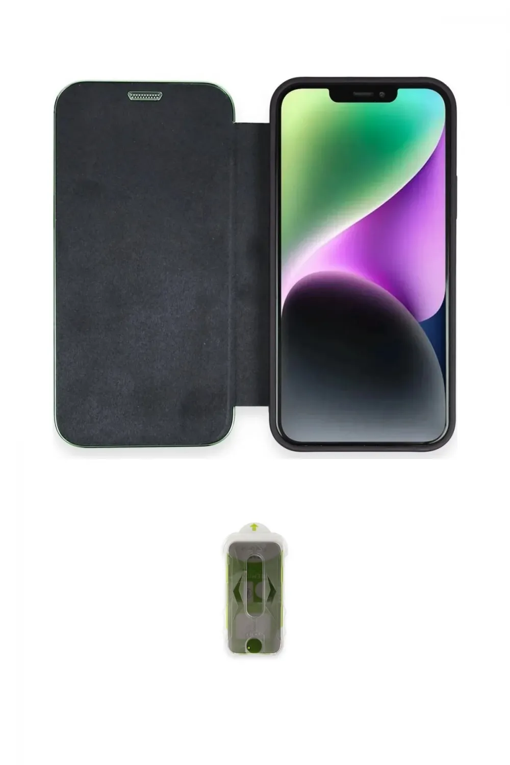 ieg™ iPhone 12 Kılıf Siluet Minimal Serisi - Siyah Joko Magic 5D Hayalet Cam