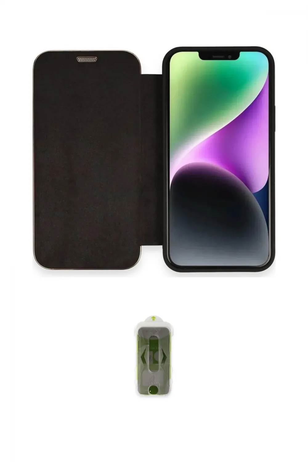 ieg™ iPhone 12 Kılıf Siluet Minimal Serisi - Siyah Joko Magic 5D Hayalet Cam