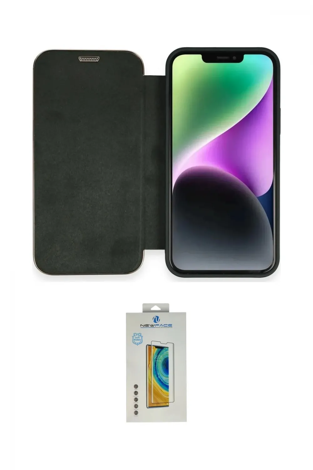 ieg™ iPhone 12 Kılıf Siluet Minimal Serisi - Siyah Polymer Nano Ekran Koruyucu