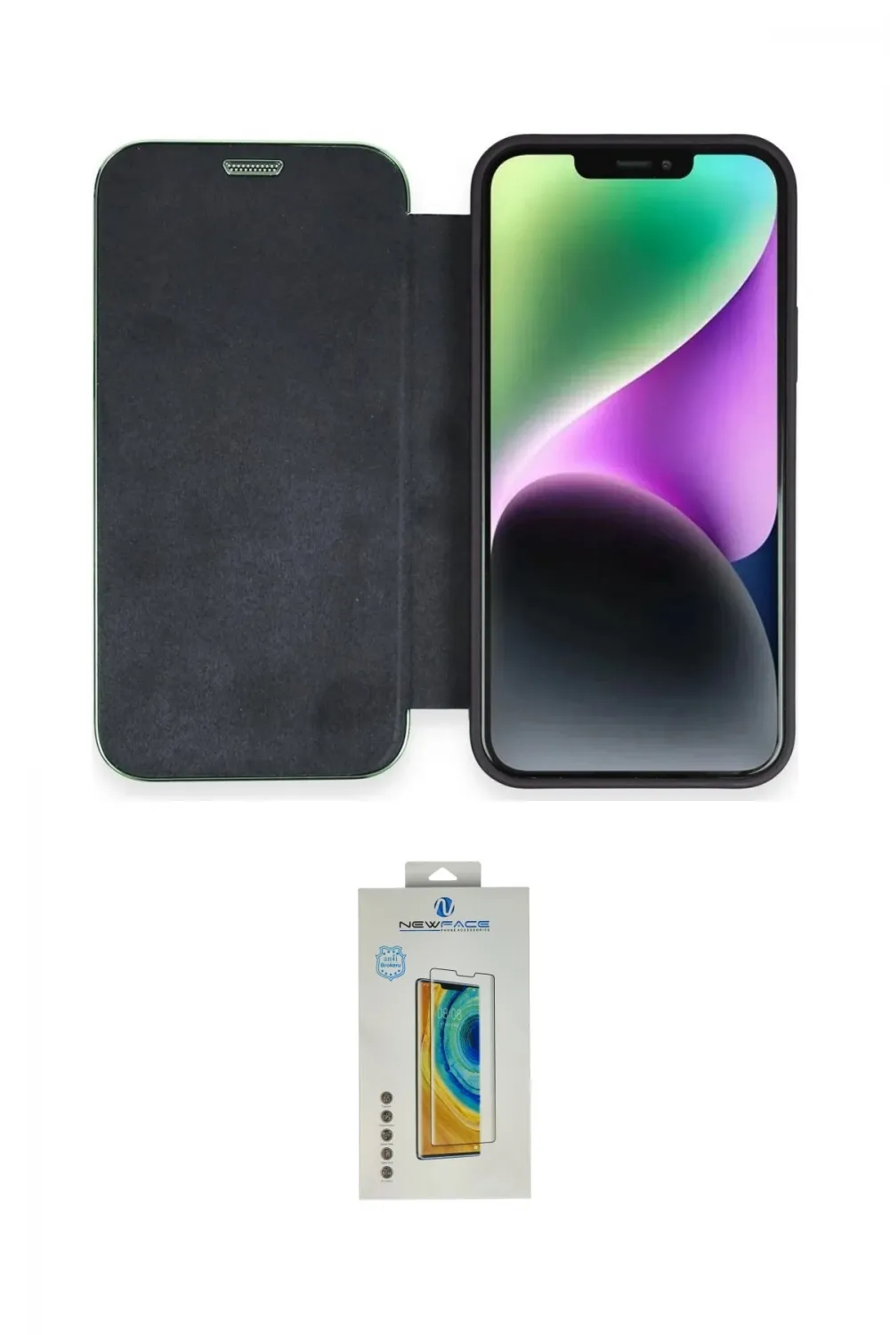 ieg™ iPhone 12 Kılıf Siluet Minimal Serisi - Siyah Polymer Nano Ekran Koruyucu