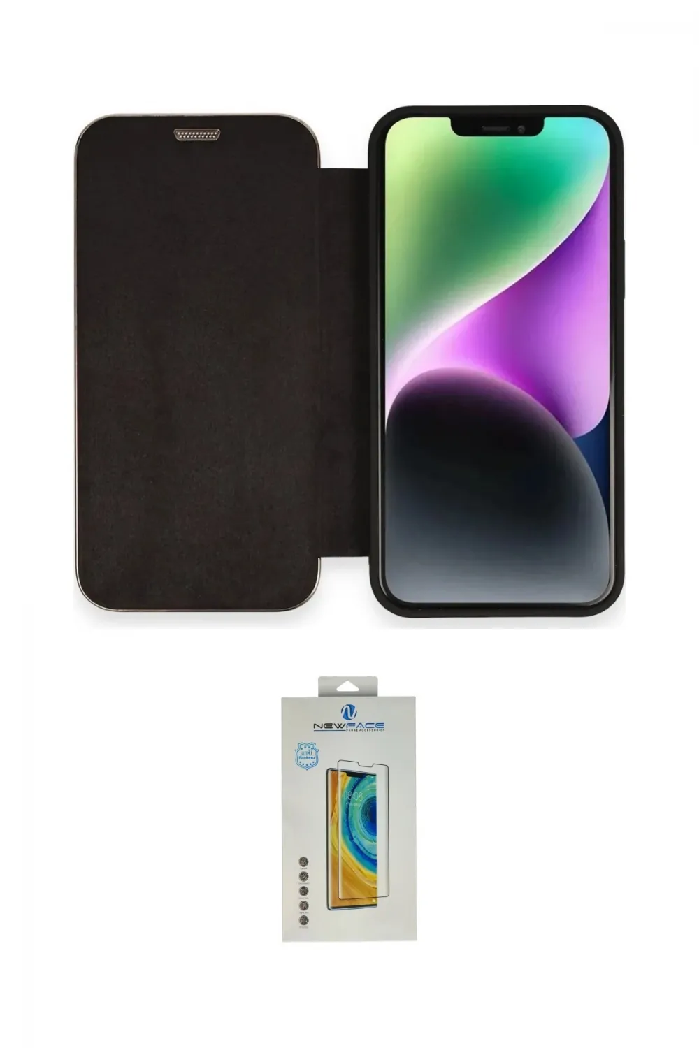 ieg™ iPhone 12 Kılıf Siluet Minimal Serisi - Siyah Polymer Nano Ekran Koruyucu