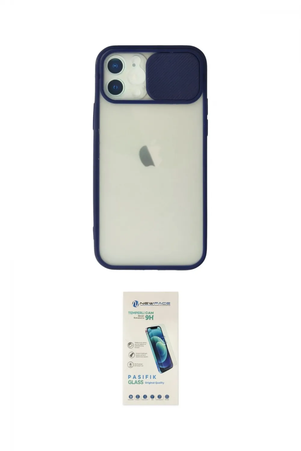 ieg™ iPhone 12 Kılıf Vadi Çizgi - Şeffaf Pasifik Cam Ekran Koruyucu