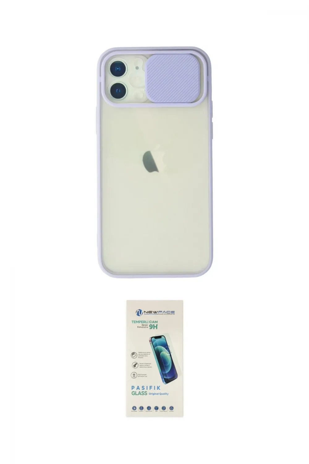ieg™ iPhone 12 Kılıf Vadi Çizgi - Şeffaf Pasifik Cam Ekran Koruyucu