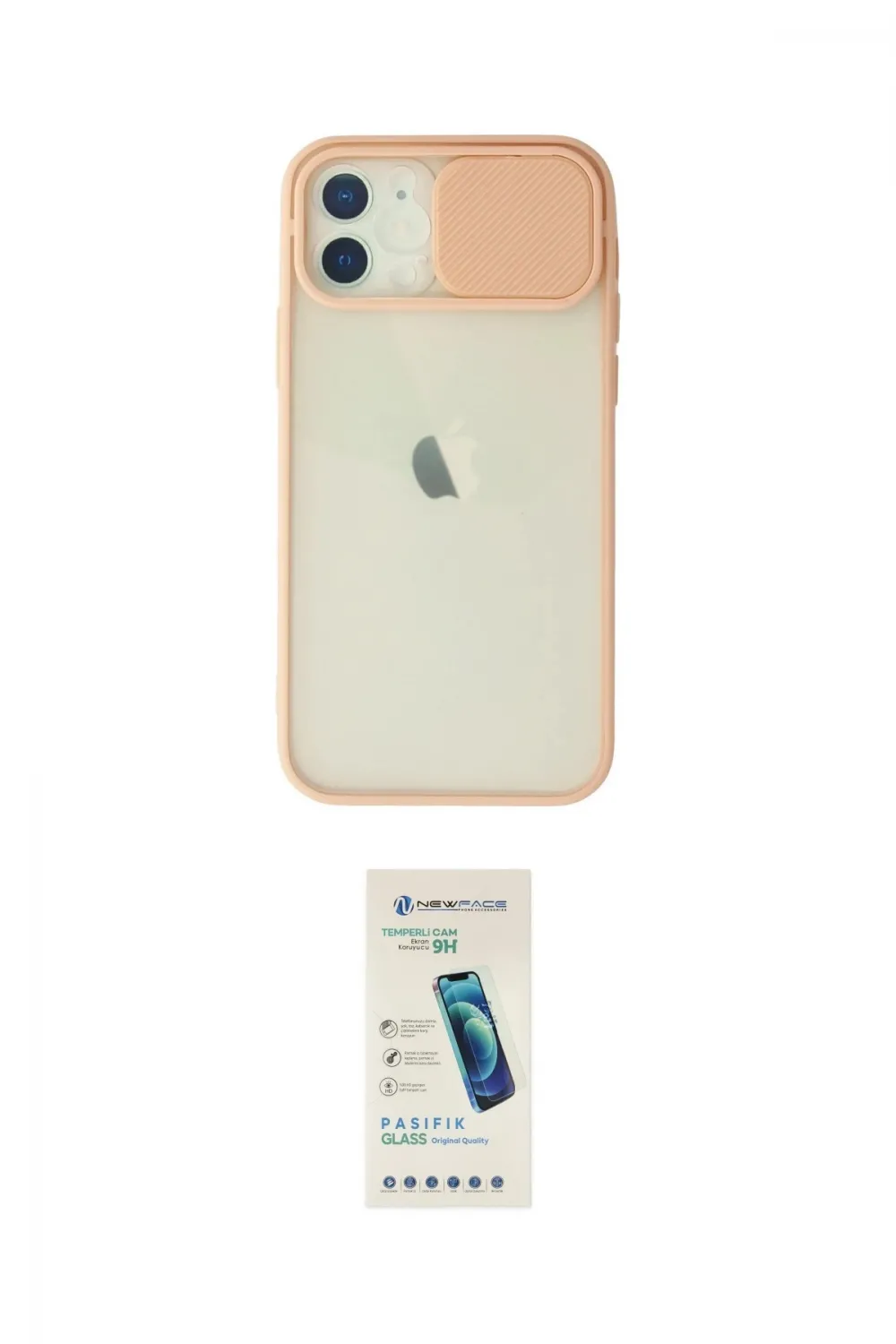 ieg™ iPhone 12 Kılıf Vadi Çizgi - Şeffaf Pasifik Cam Ekran Koruyucu