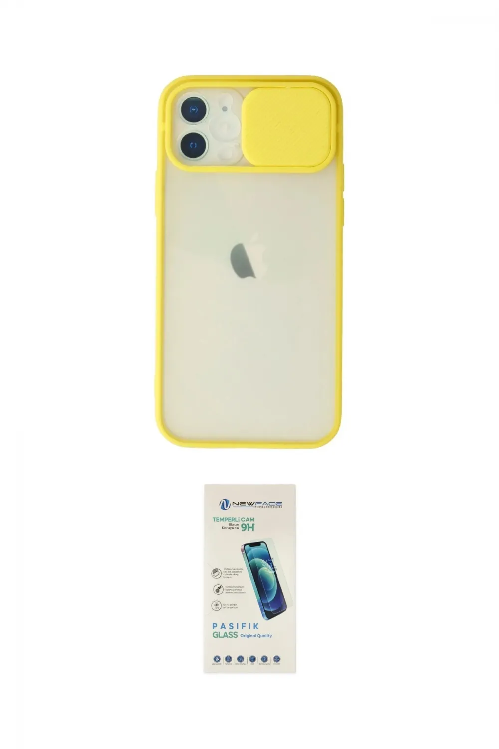 ieg™ iPhone 12 Kılıf Vadi Çizgi - Şeffaf Pasifik Cam Ekran Koruyucu