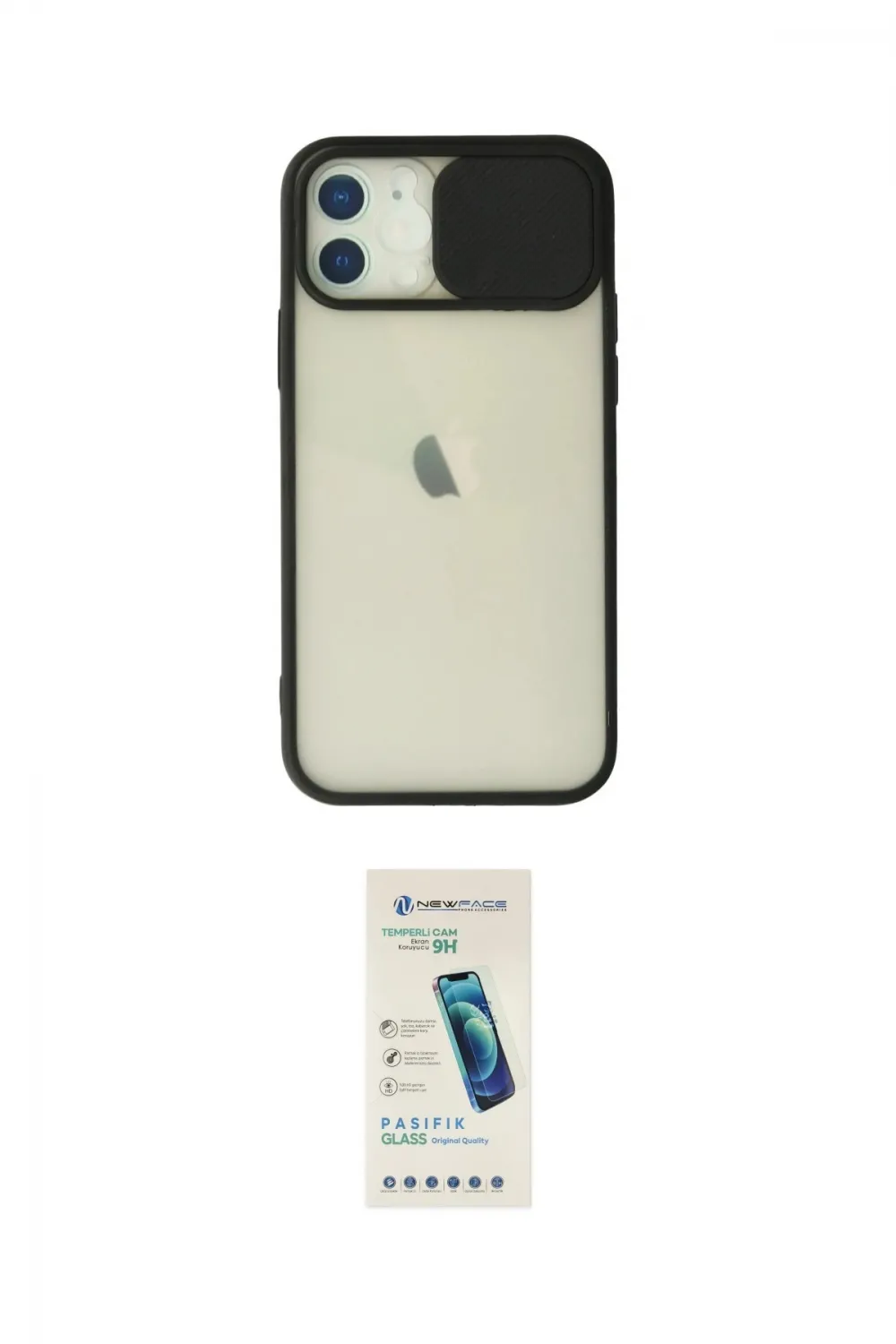 ieg™ iPhone 12 Kılıf Vadi Çizgi - Şeffaf Pasifik Cam Ekran Koruyucu