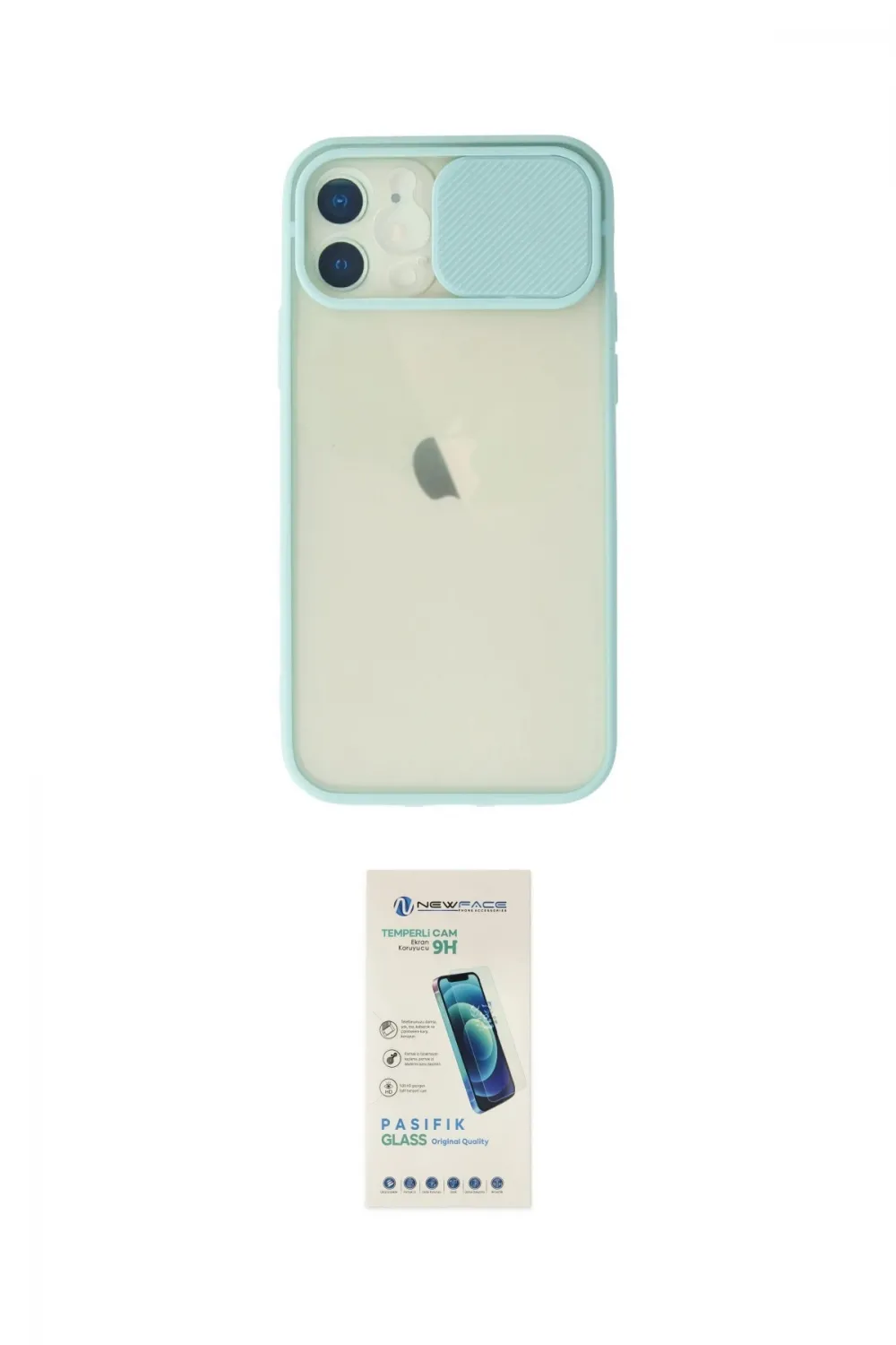 ieg™ iPhone 12 Kılıf Vadi Çizgi - Şeffaf Pasifik Cam Ekran Koruyucu