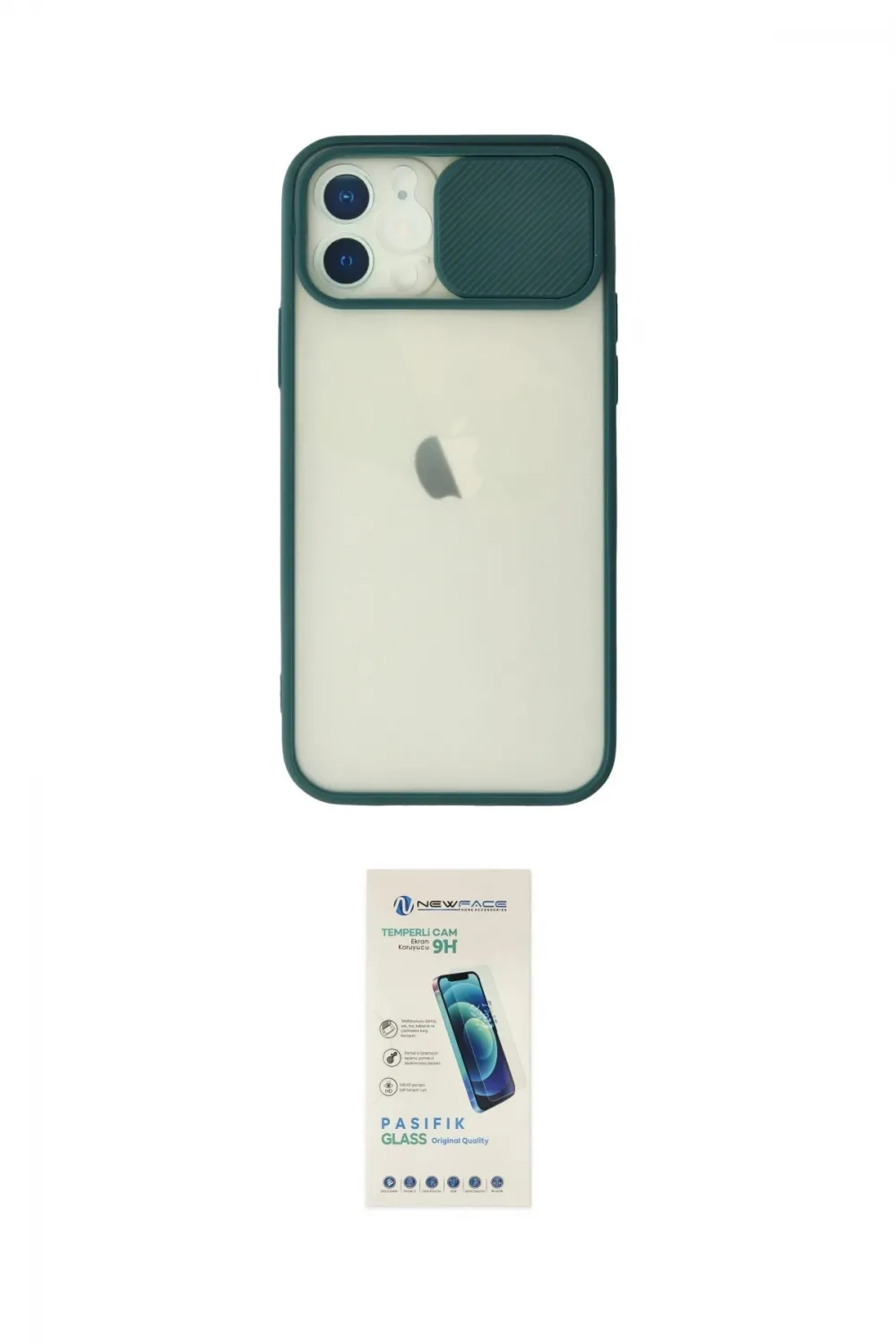 ieg™ iPhone 12 Kılıf Vadi Çizgi - Şeffaf Pasifik Cam Ekran Koruyucu