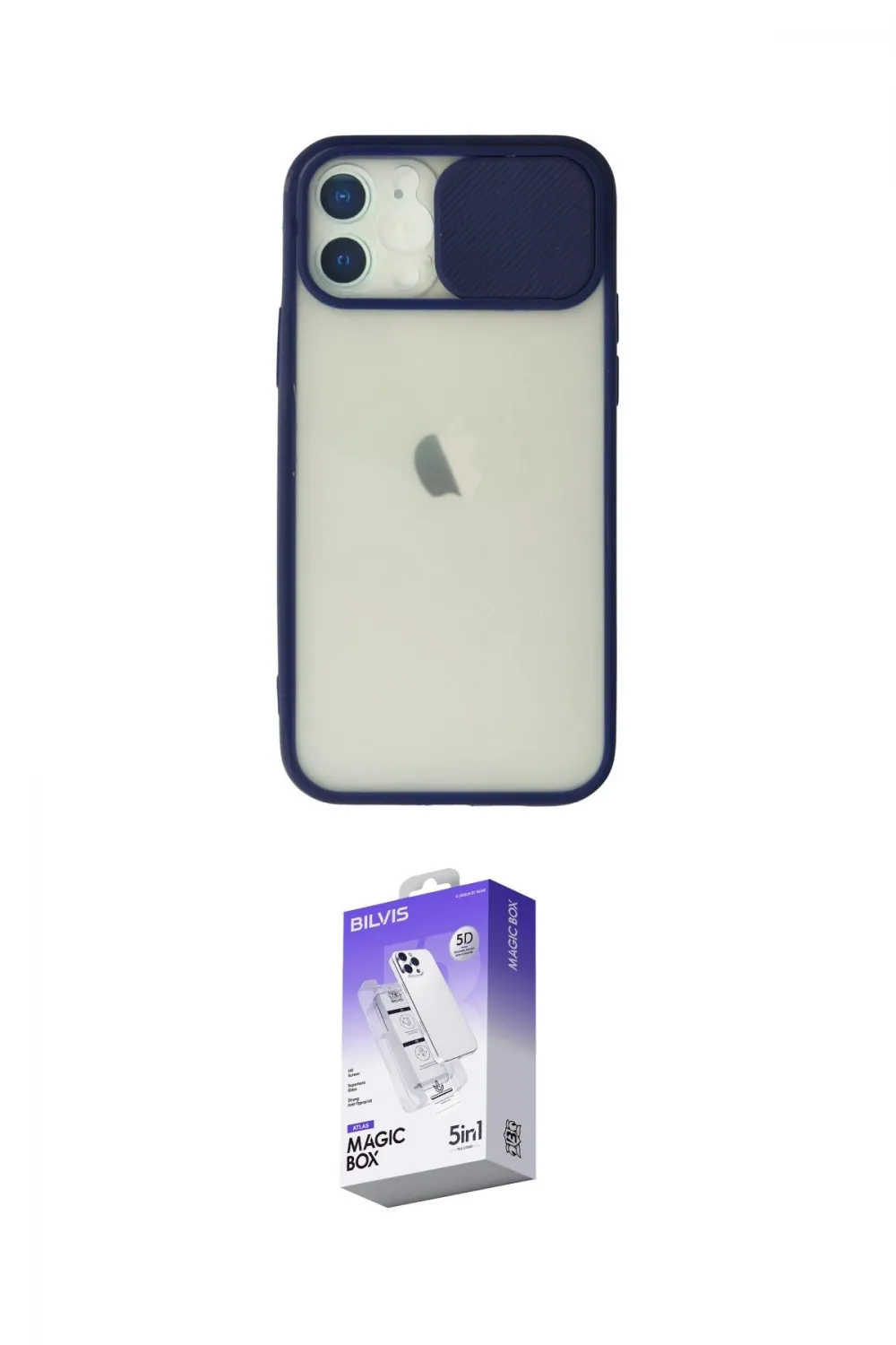 ieg™ iPhone 12 Kılıf Vadi Çizgi - Siyah Bilvis 5in1 3D Magic Cam Ekran Koruyucu
