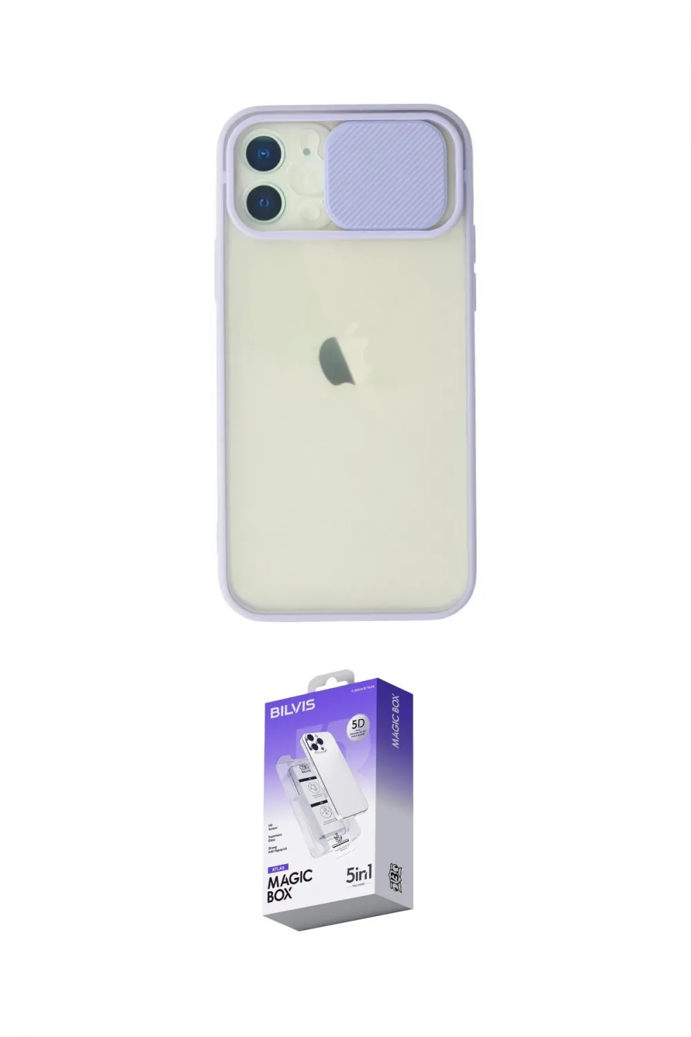 ieg™ iPhone 12 Kılıf Vadi Çizgi - Siyah Bilvis 5in1 3D Magic Cam Ekran Koruyucu