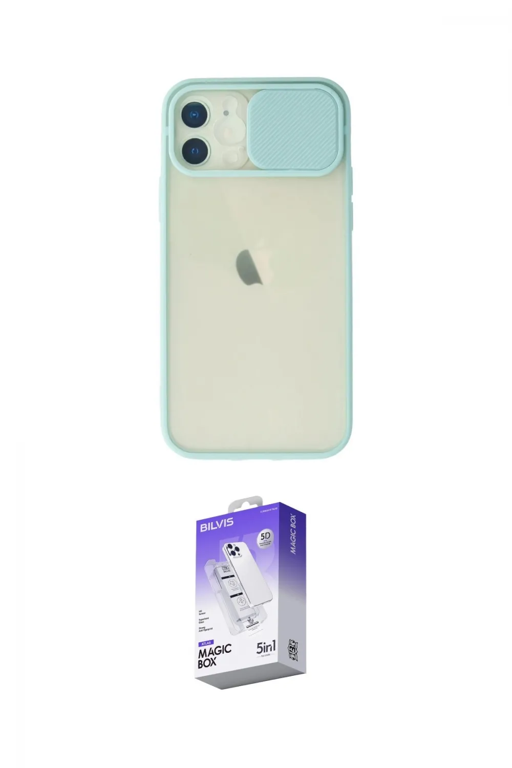 ieg™ iPhone 12 Kılıf Vadi Çizgi - Siyah Bilvis 5in1 3D Magic Cam Ekran Koruyucu
