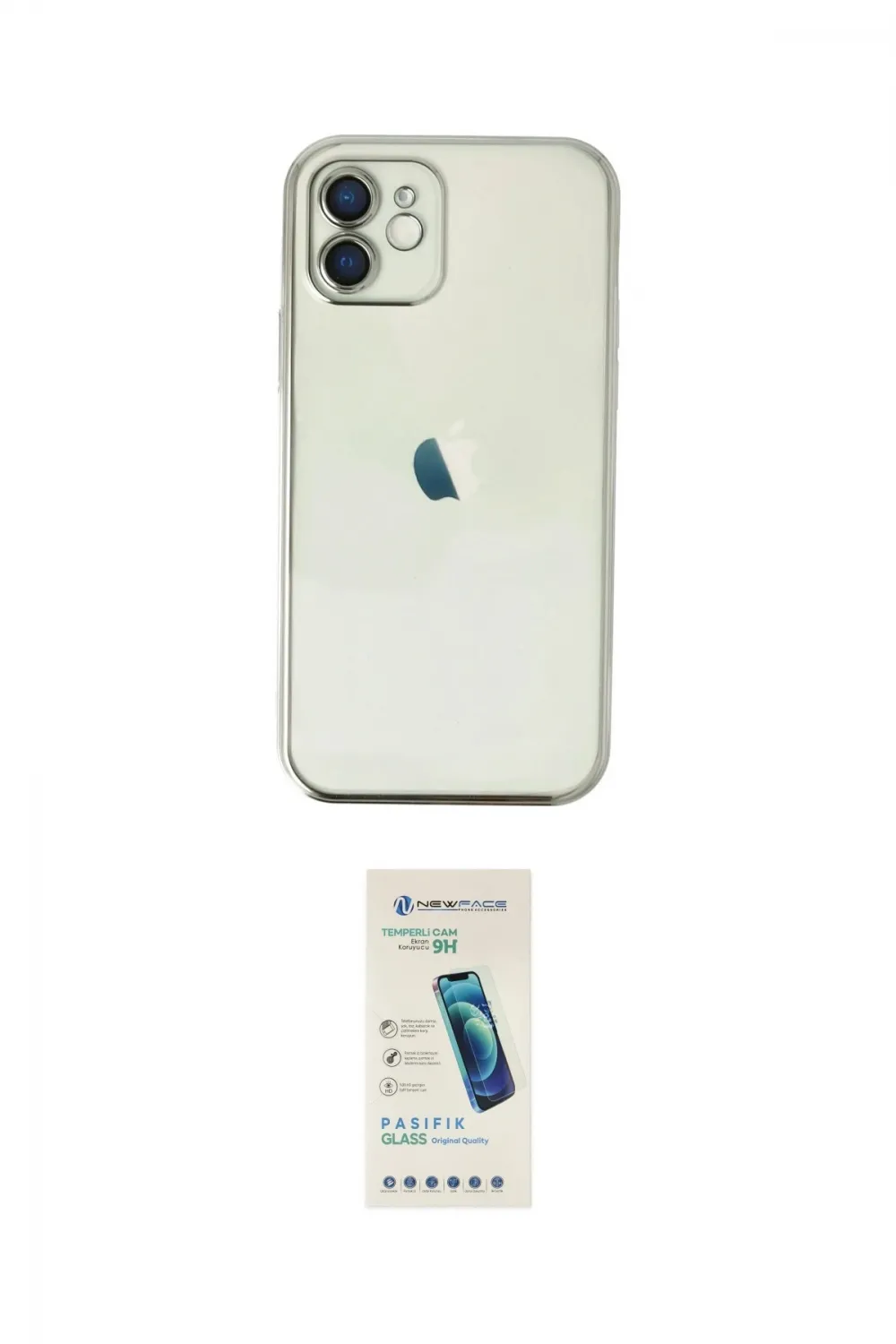 ieg™ iPhone 12 Kılıf Vadi Minimal - Şeffaf Pasifik Cam Ekran Koruyucu