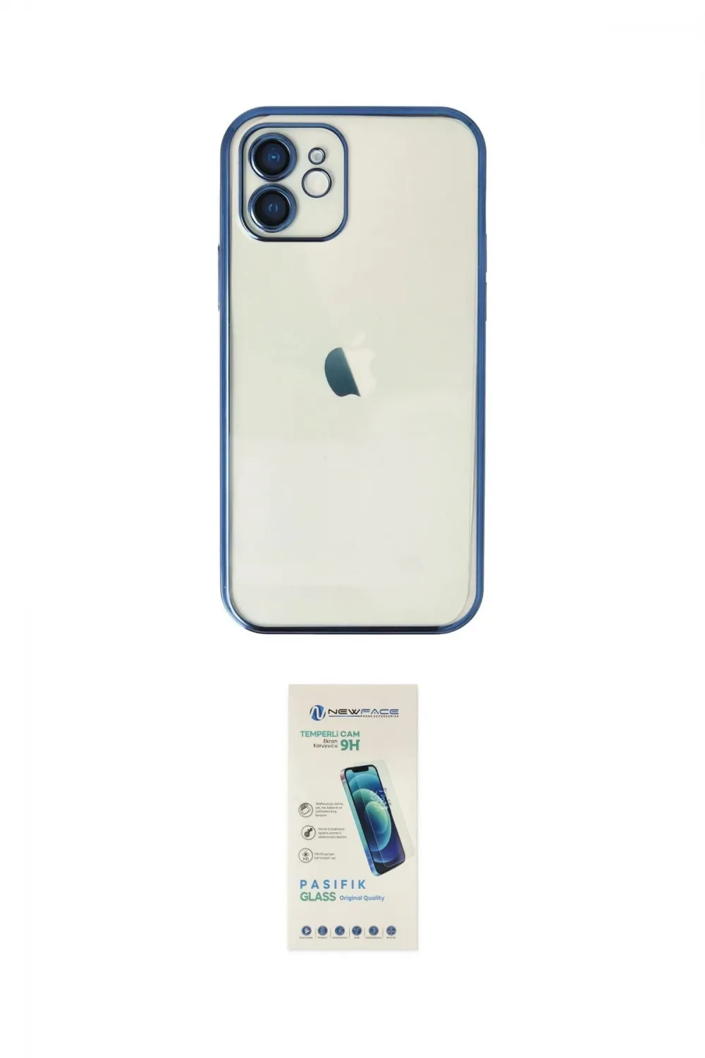 ieg™ iPhone 12 Kılıf Vadi Minimal - Şeffaf Pasifik Cam Ekran Koruyucu
