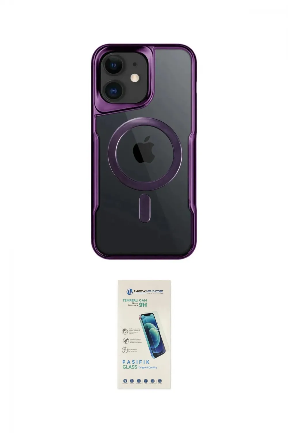 ieg™ iPhone 12 Kılıf Yadigar Klasik Özel Seri - Şeffaf Pasifik Cam Ekran Koruyucu