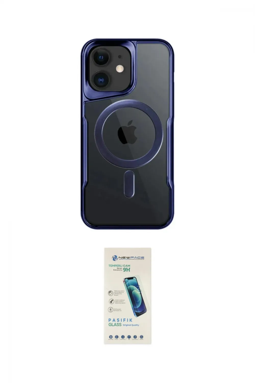 ieg™ iPhone 12 Kılıf Yadigar Klasik Özel Seri - Şeffaf Pasifik Cam Ekran Koruyucu