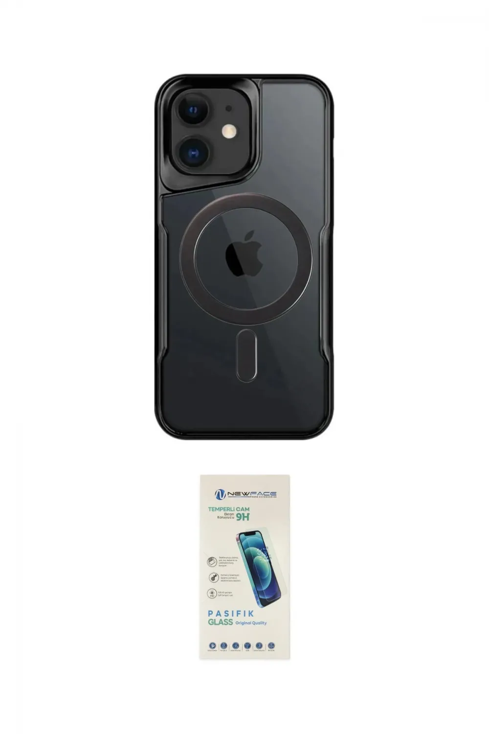 ieg™ iPhone 12 Kılıf Yadigar Klasik Özel Seri - Şeffaf Pasifik Cam Ekran Koruyucu