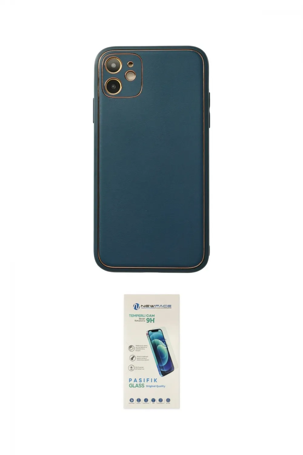 ieg™ iPhone 12 Kılıf Yadigar Klasik - Şeffaf Pasifik Cam Ekran Koruyucu