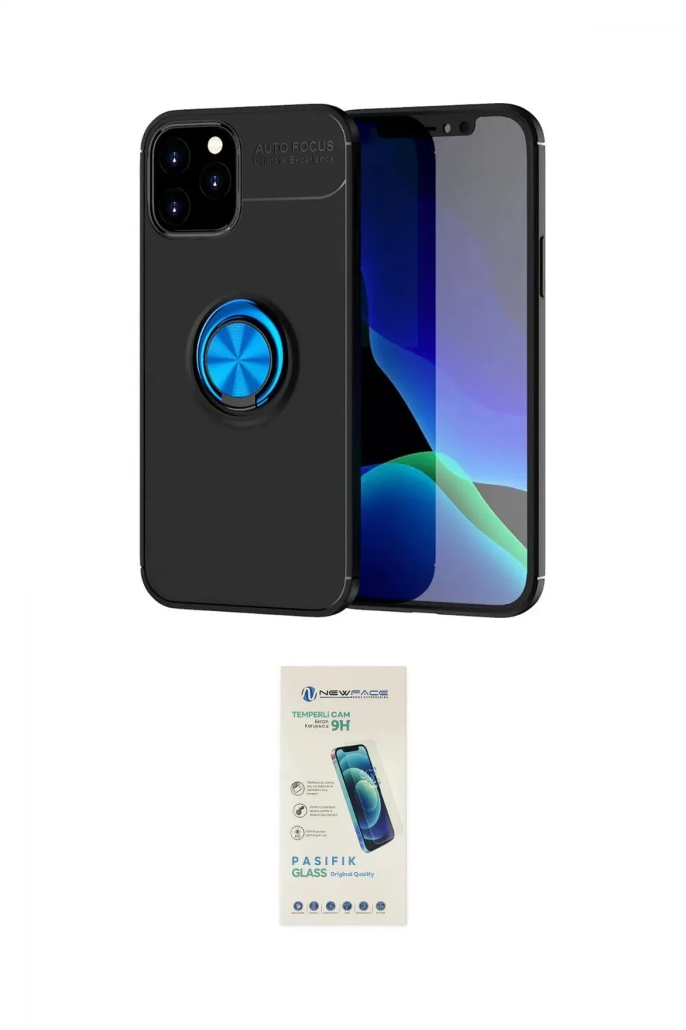 ieg™ iPhone 12 Kılıf Yankı Form Prime - Şeffaf Pasifik Cam Ekran Koruyucu