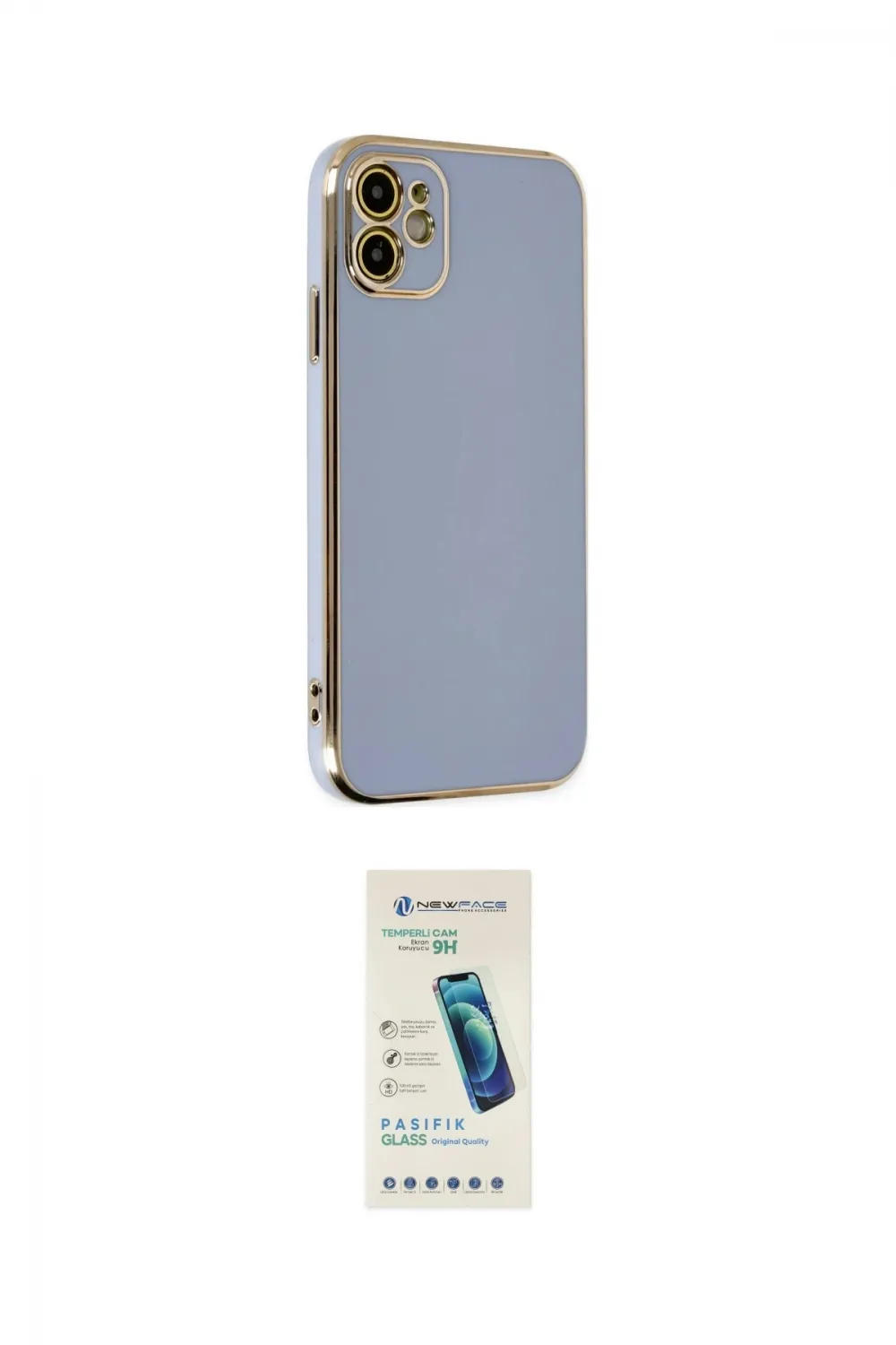 ieg™ iPhone 12 Kılıf Yankı Serisi - Şeffaf Pasifik Cam Ekran Koruyucu