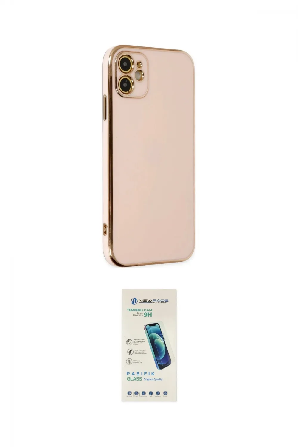 ieg™ iPhone 12 Kılıf Yankı Serisi - Şeffaf Pasifik Cam Ekran Koruyucu
