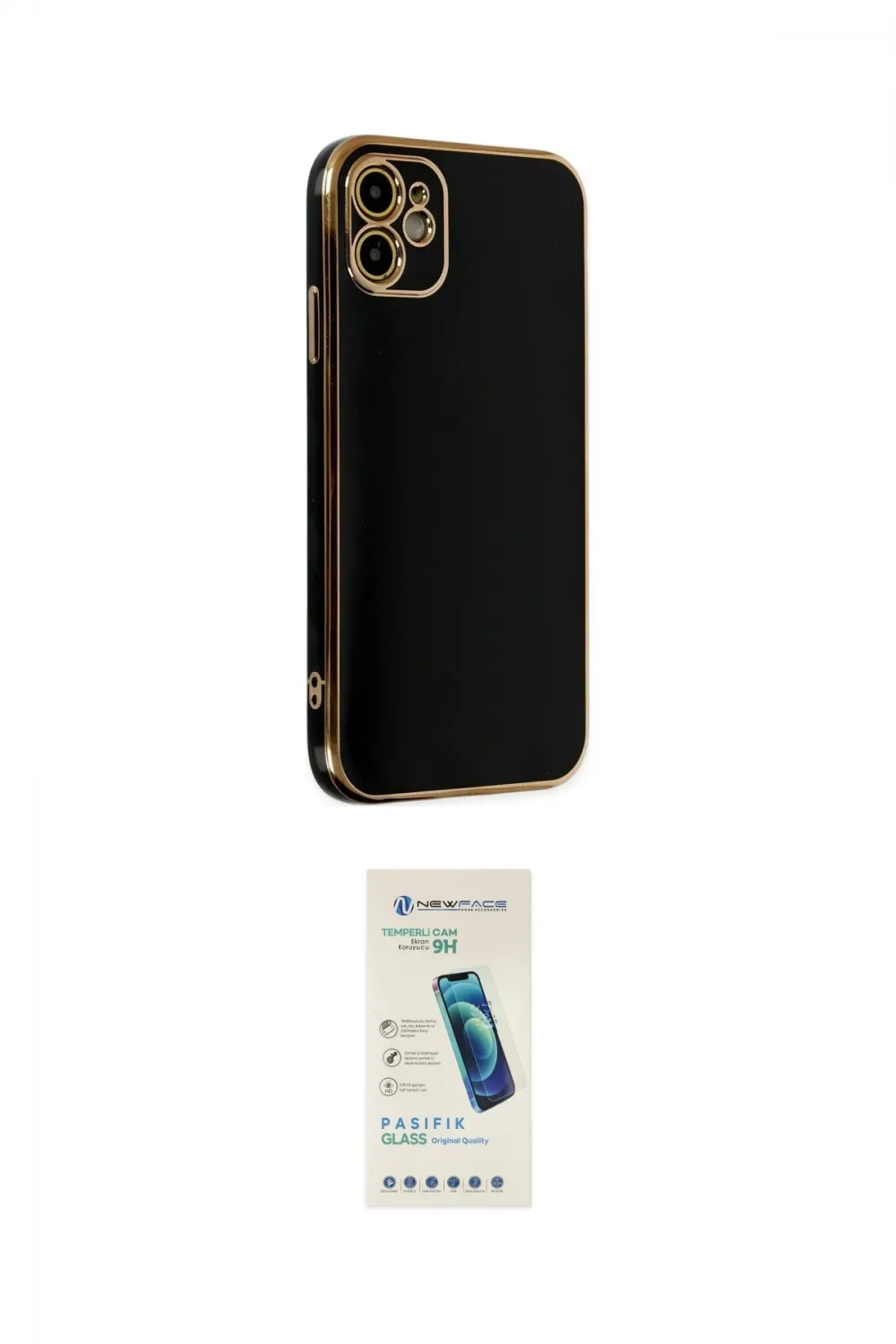 ieg™ iPhone 12 Kılıf Yankı Serisi - Şeffaf Pasifik Cam Ekran Koruyucu