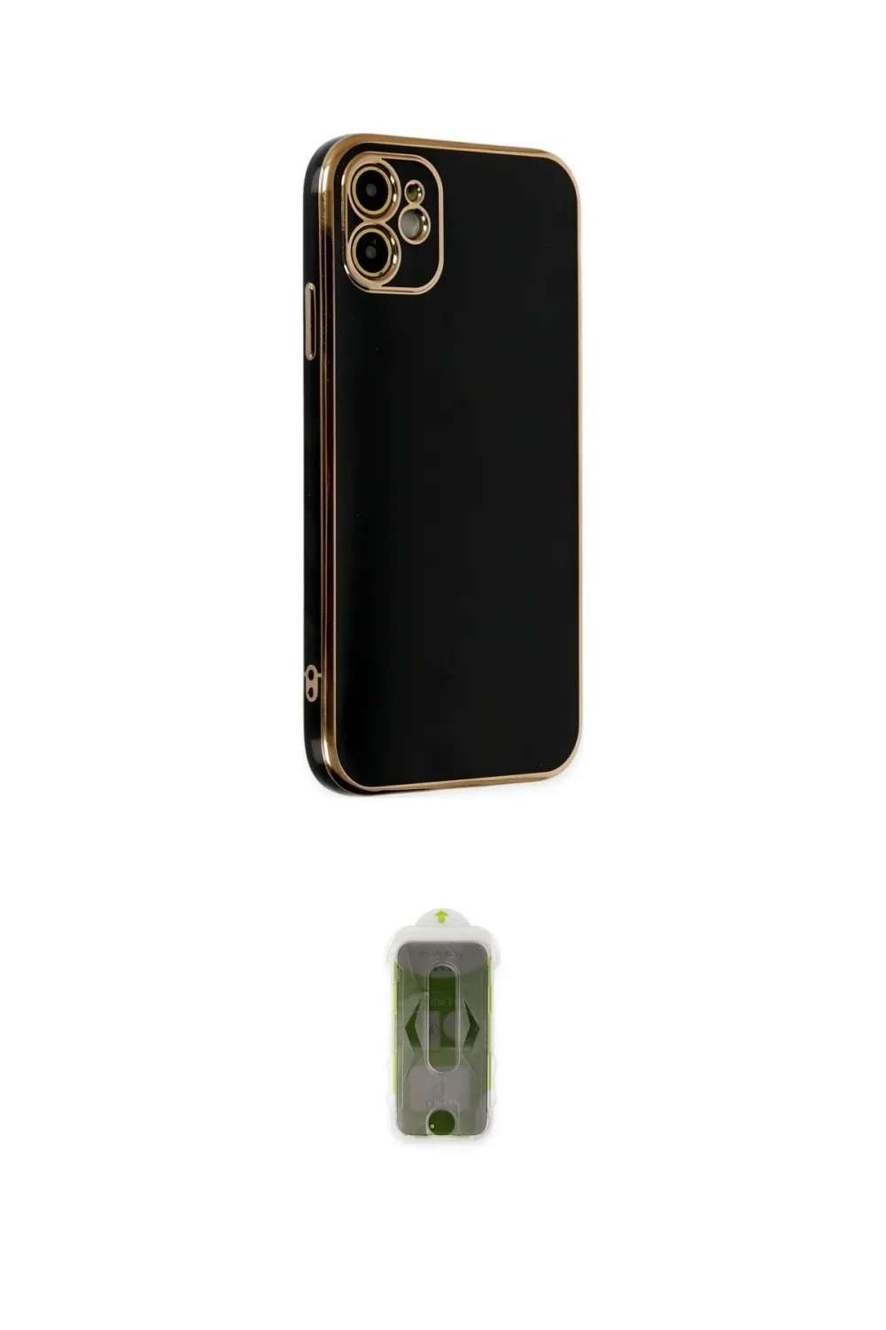 ieg™ iPhone 12 Kılıf Yankı Serisi - Siyah Joko Magic 5D Hayalet Cam