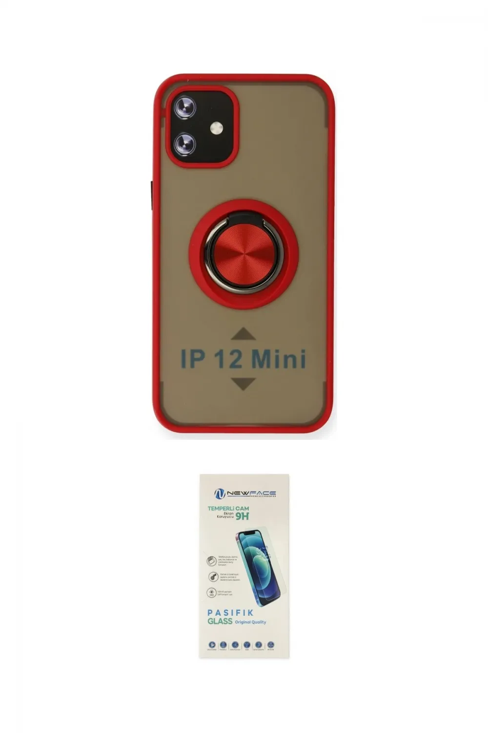 ieg™ iPhone 12 Kılıf Yörünge Çizgi - Şeffaf Pasifik Cam Ekran Koruyucu