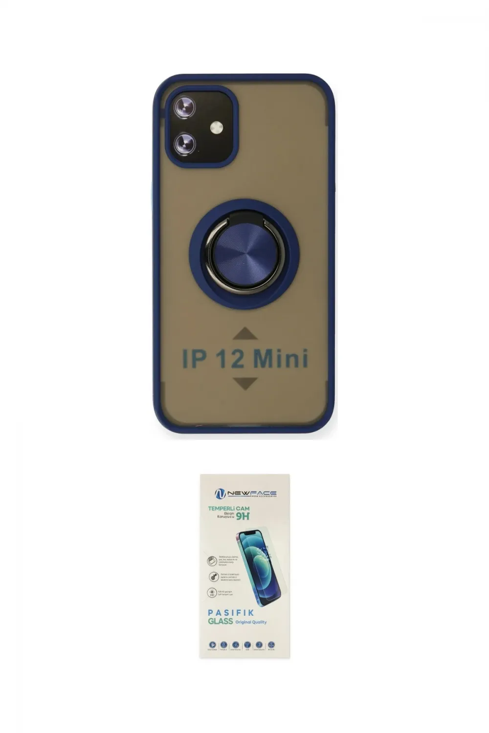 ieg™ iPhone 12 Kılıf Yörünge Çizgi - Şeffaf Pasifik Cam Ekran Koruyucu