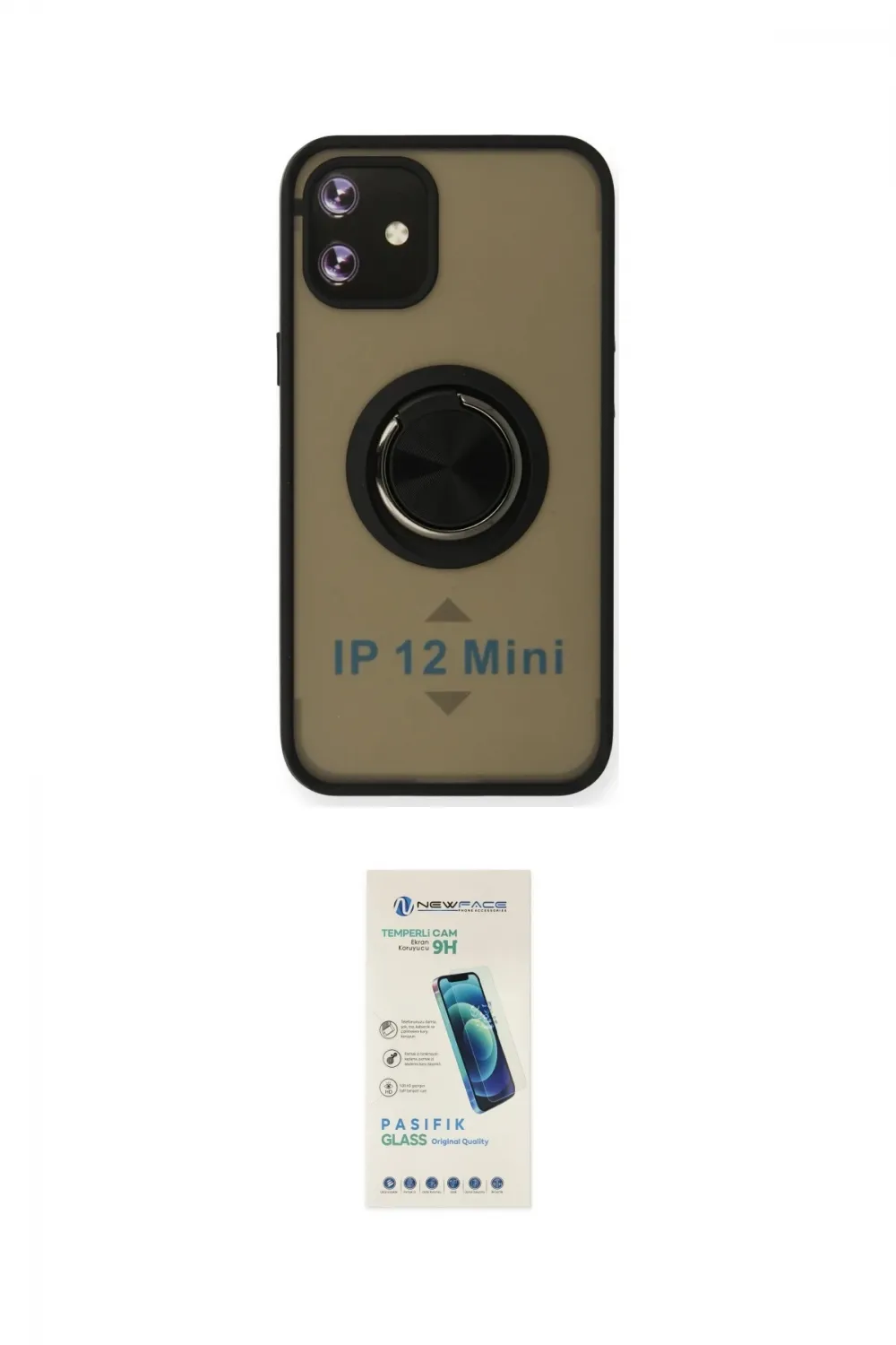 ieg™ iPhone 12 Kılıf Yörünge Çizgi - Şeffaf Pasifik Cam Ekran Koruyucu