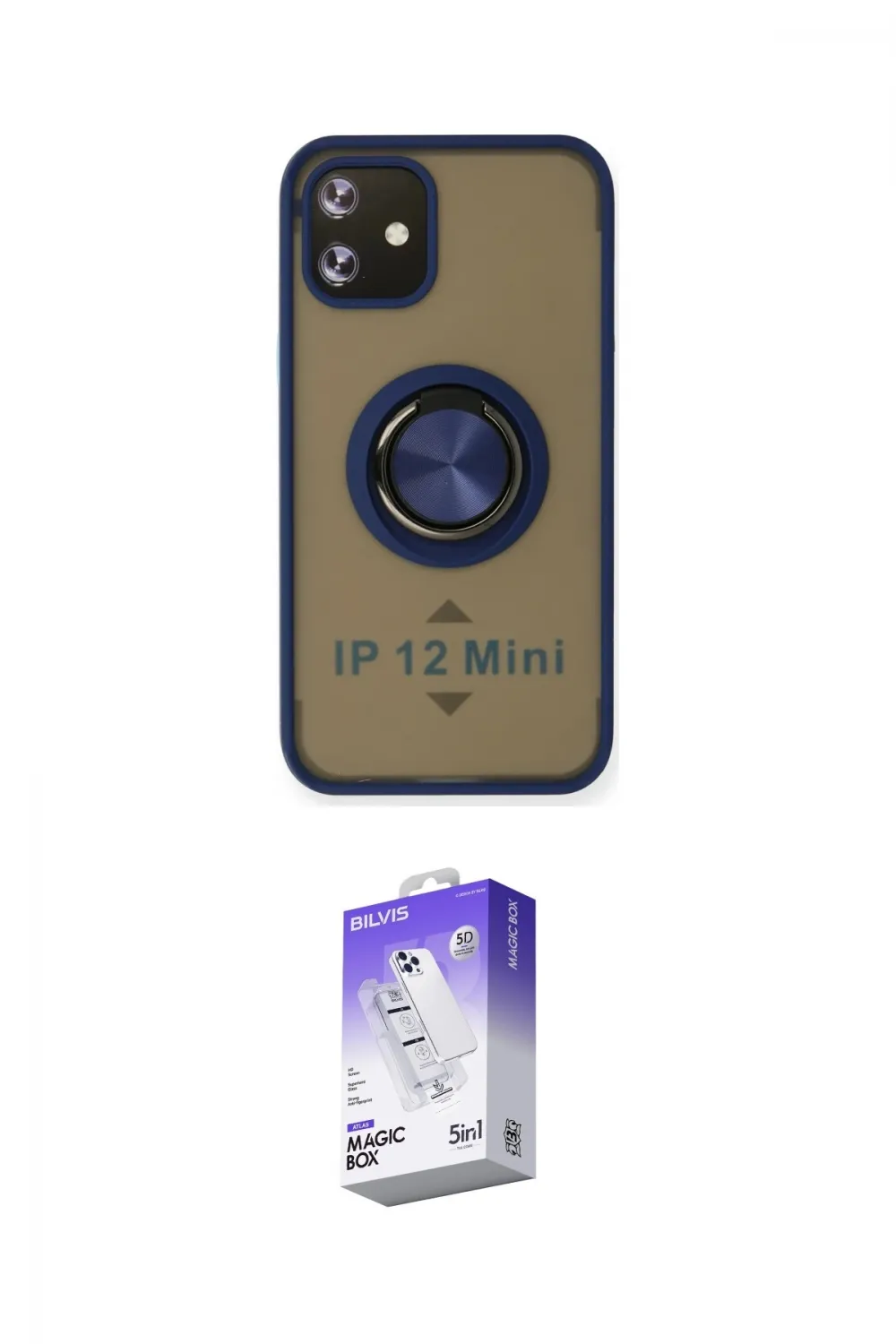 ieg™ iPhone 12 Kılıf Yörünge Çizgi - Siyah Bilvis 5in1 3D Magic Cam Ekran Koruyucu