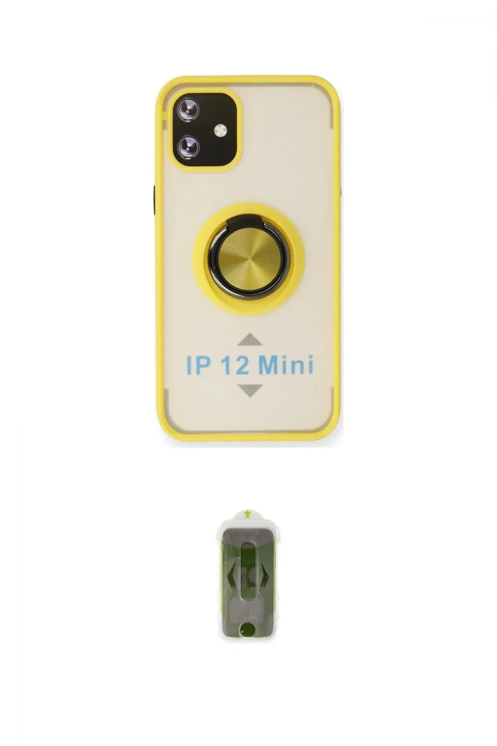 ieg™ iPhone 12 Kılıf Yörünge Çizgi - Siyah Joko Magic 5D Hayalet Cam