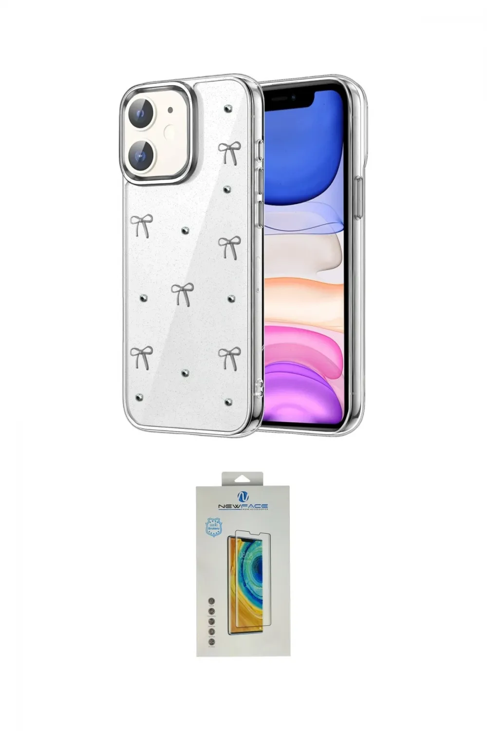 ieg™ iPhone 12 Kılıf Yörünge Form - Siyah Polymer Nano Ekran Koruyucu