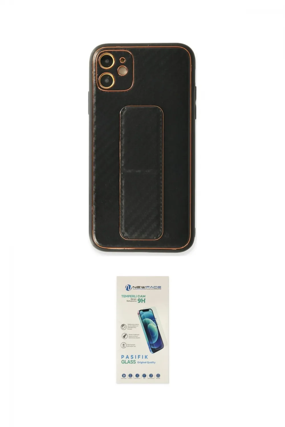 ieg™ iPhone 12 Kılıf Yörünge Yansıma - Şeffaf Pasifik Cam Ekran Koruyucu