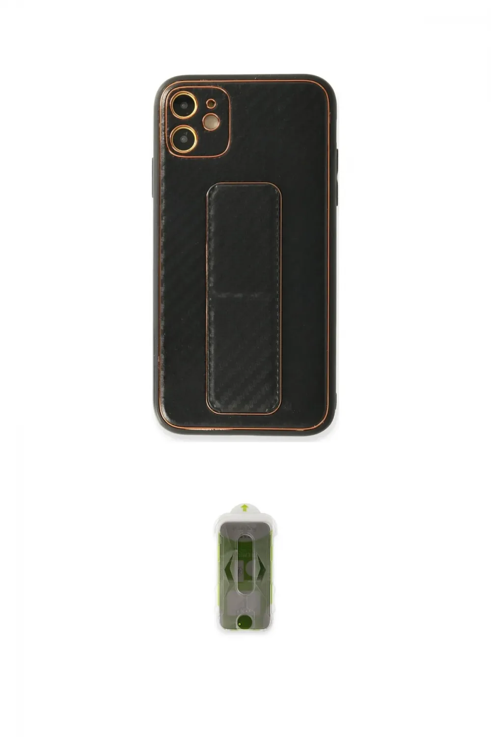 ieg™ iPhone 12 Kılıf Yörünge Yansıma - Siyah Joko Magic 5D Hayalet Cam