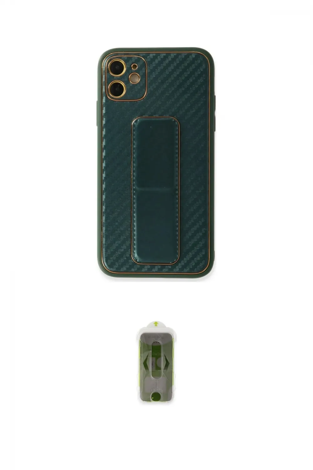 ieg™ iPhone 12 Kılıf Yörünge Yansıma - Siyah Joko Magic 5D Hayalet Cam