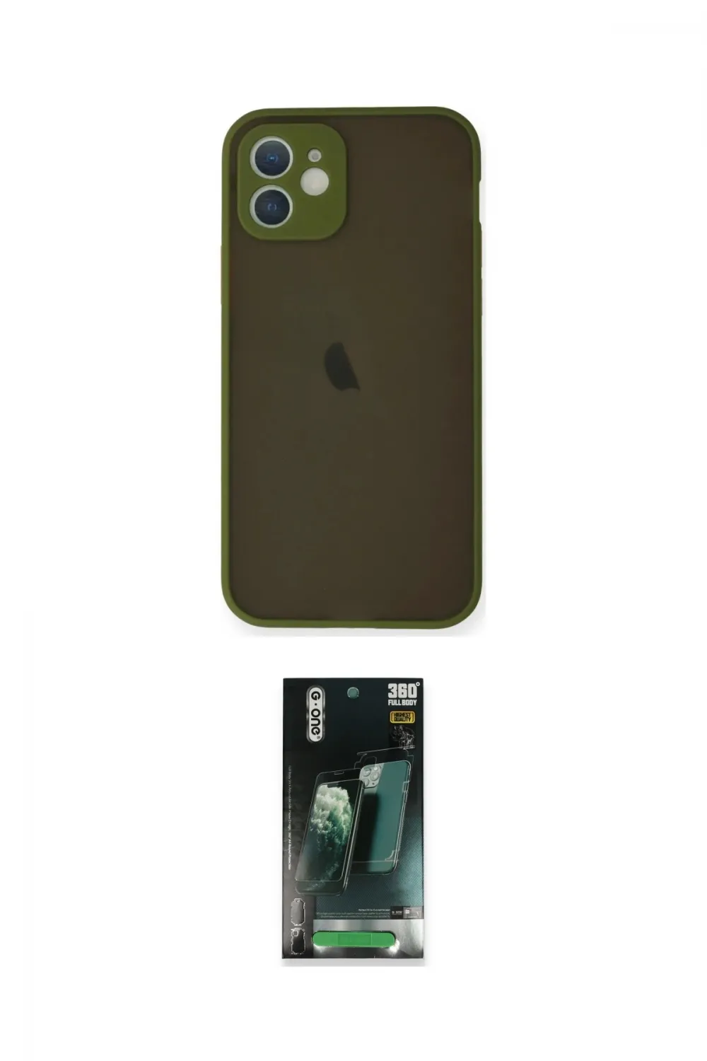 ieg™ iPhone 12 Mini Kılıf Ahenk Çizgi Serisi - Siyah 360 Mat Full Body Arka Koruyucu