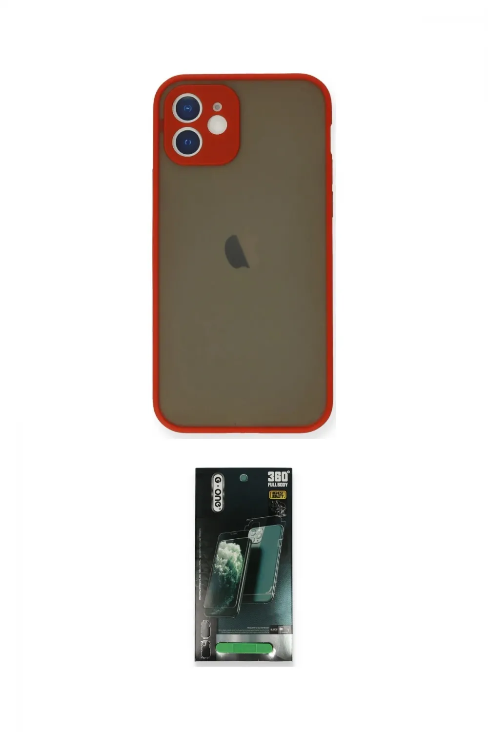 ieg™ iPhone 12 Mini Kılıf Ahenk Çizgi Serisi - Siyah 360 Mat Full Body Arka Koruyucu