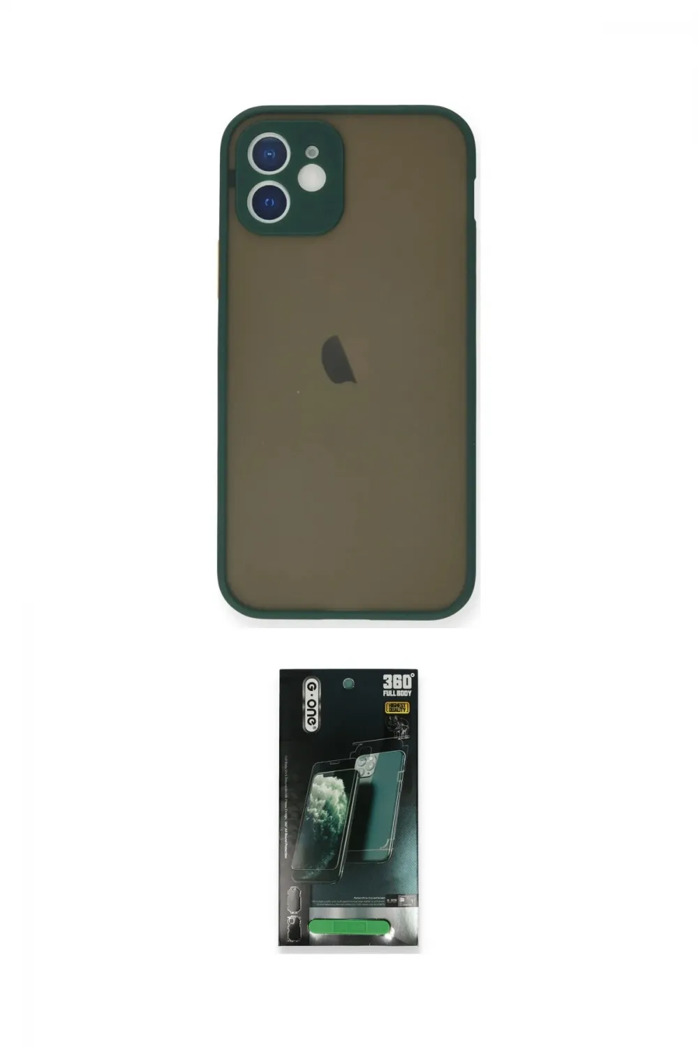 ieg™ iPhone 12 Mini Kılıf Ahenk Çizgi Serisi - Siyah 360 Mat Full Body Arka Koruyucu