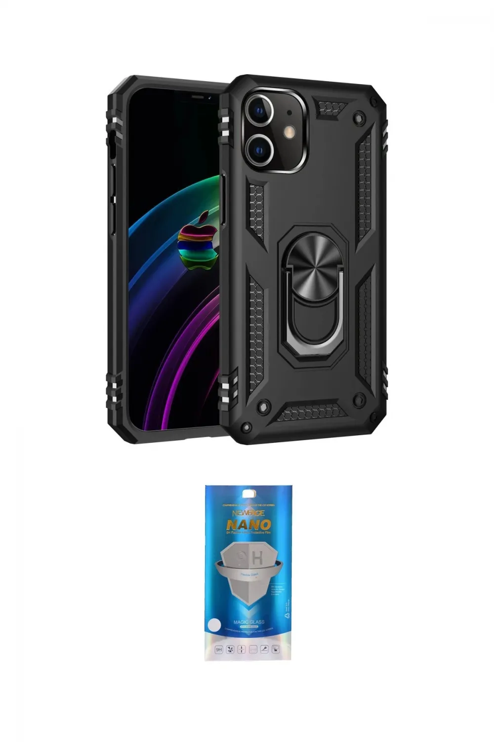ieg™ iPhone 12 Mini Kılıf Ahenk Klasik Koleksiyonu - Şeffaf Royal Nano Ekran Koruyucu
