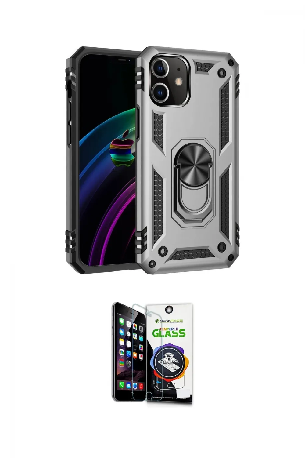 ieg™ iPhone 12 Mini Kılıf Ahenk Klasik Koleksiyonu - Şeffaf Temperli Cam Ekran Koruyucu