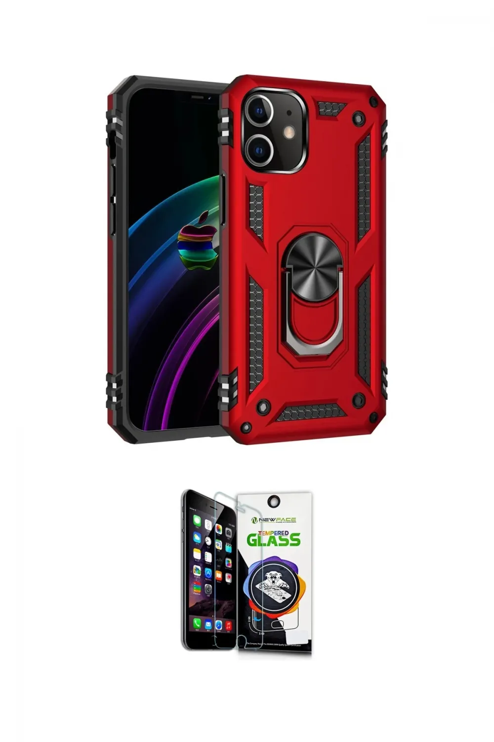 ieg™ iPhone 12 Mini Kılıf Ahenk Klasik Koleksiyonu - Şeffaf Temperli Cam Ekran Koruyucu