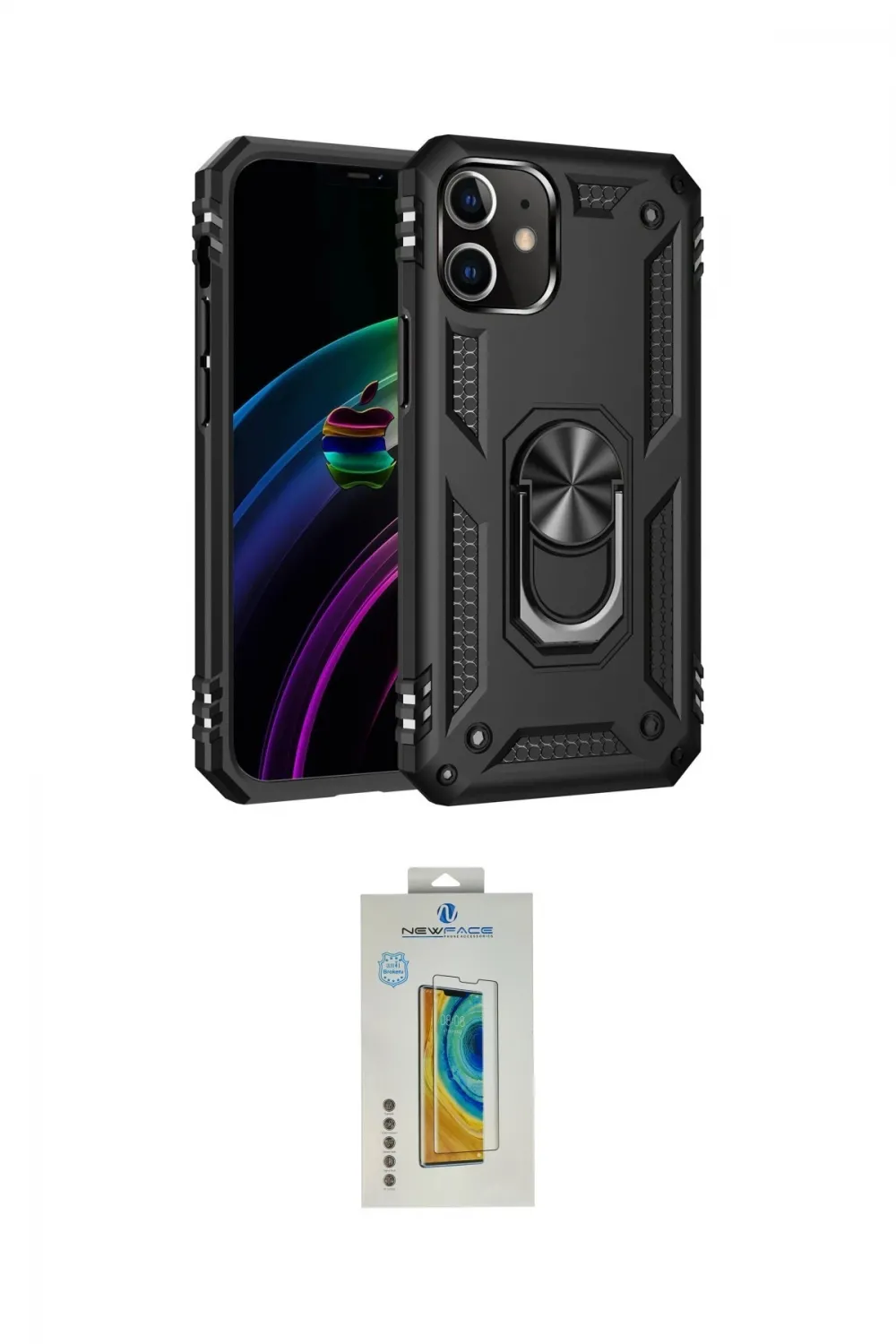 ieg™ iPhone 12 Mini Kılıf Ahenk Klasik Koleksiyonu - Siyah Polymer Nano Ekran Koruyucu