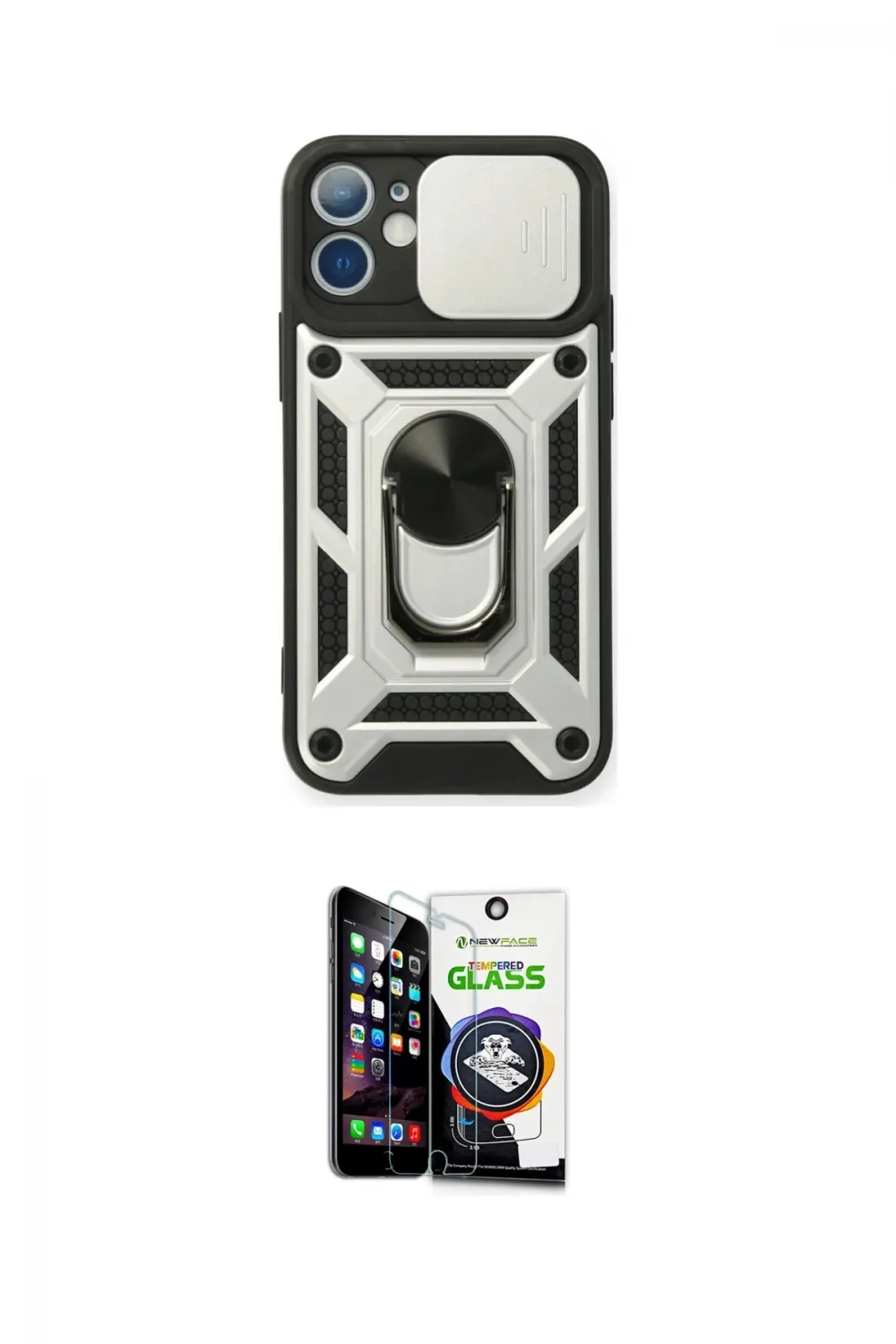 ieg™ iPhone 12 Mini Kılıf Ahenk Klasik - Şeffaf Temperli Cam Ekran Koruyucu