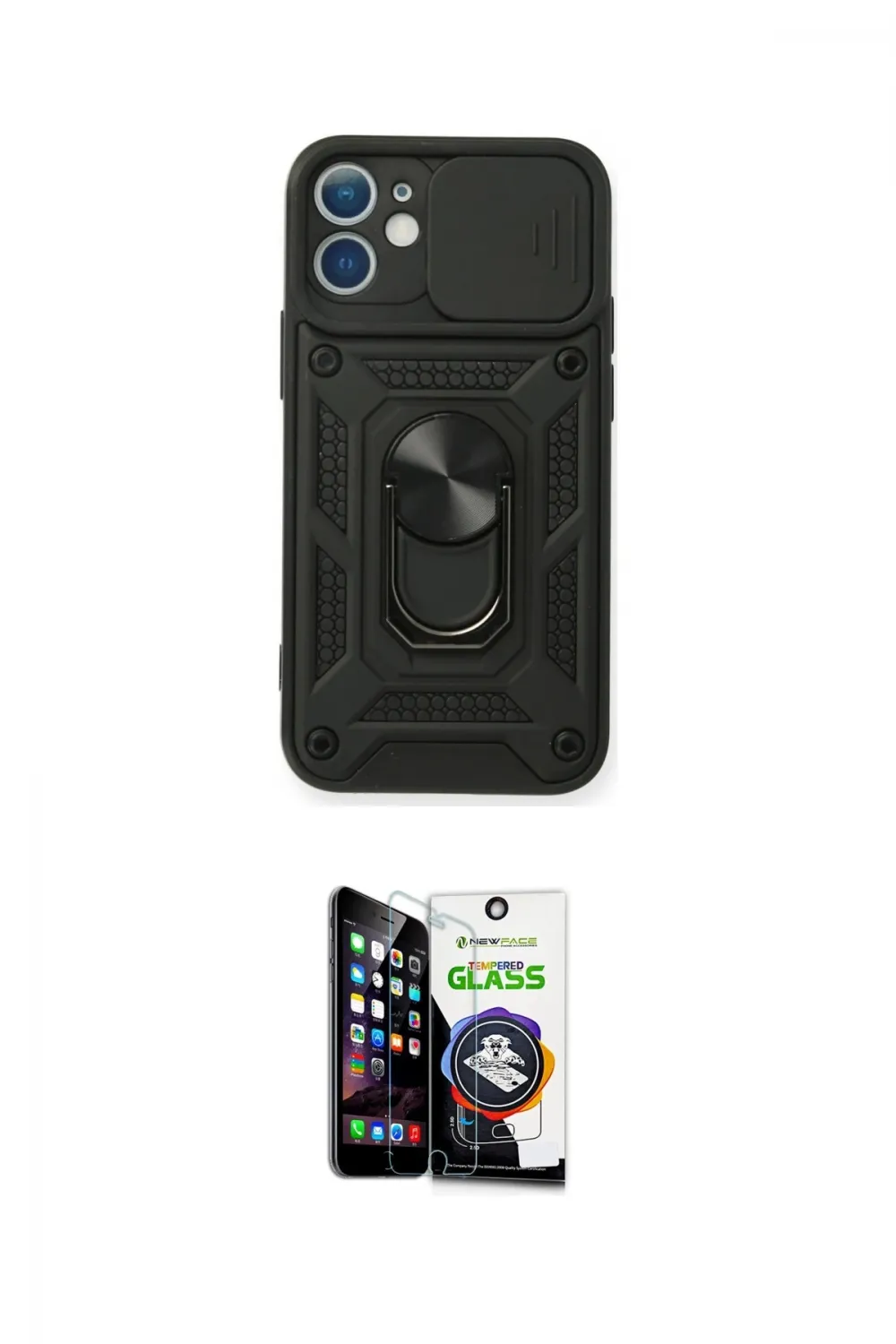 ieg™ iPhone 12 Mini Kılıf Ahenk Klasik - Şeffaf Temperli Cam Ekran Koruyucu