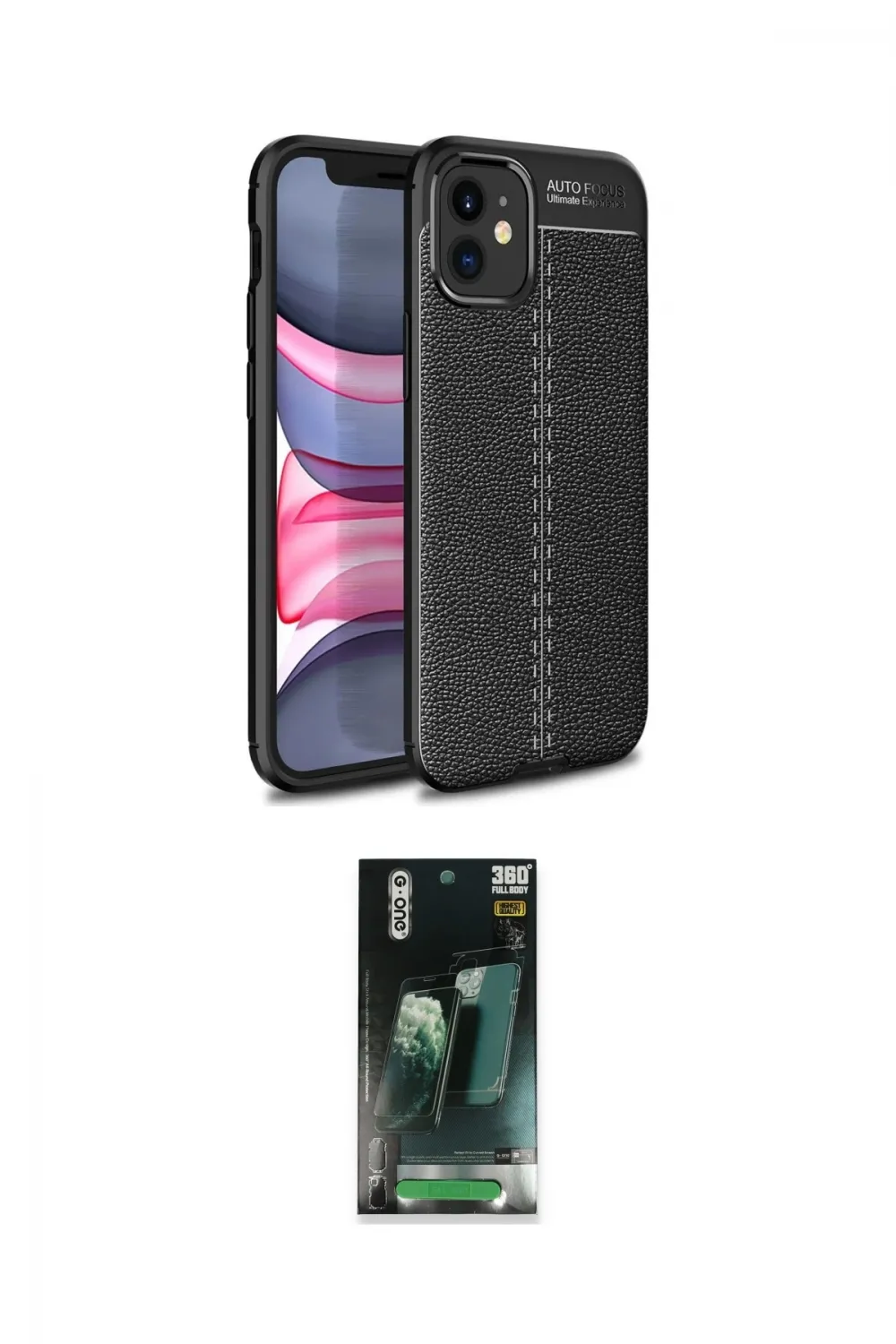 ieg™ iPhone 12 Mini Kılıf Doruk Klasik Özel Seri - Siyah 360 Mat Full Body Arka Koruyucu