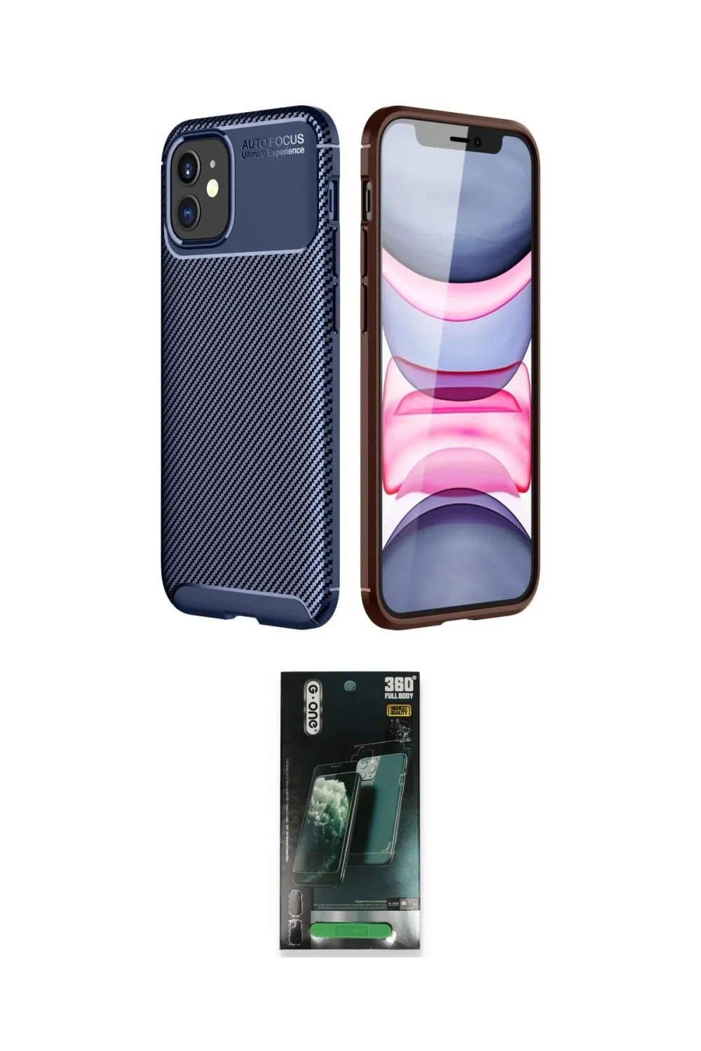 ieg™ iPhone 12 Mini Kılıf Eksen Form Prime - Şeffaf 360 Full Body Arka Koruyucu